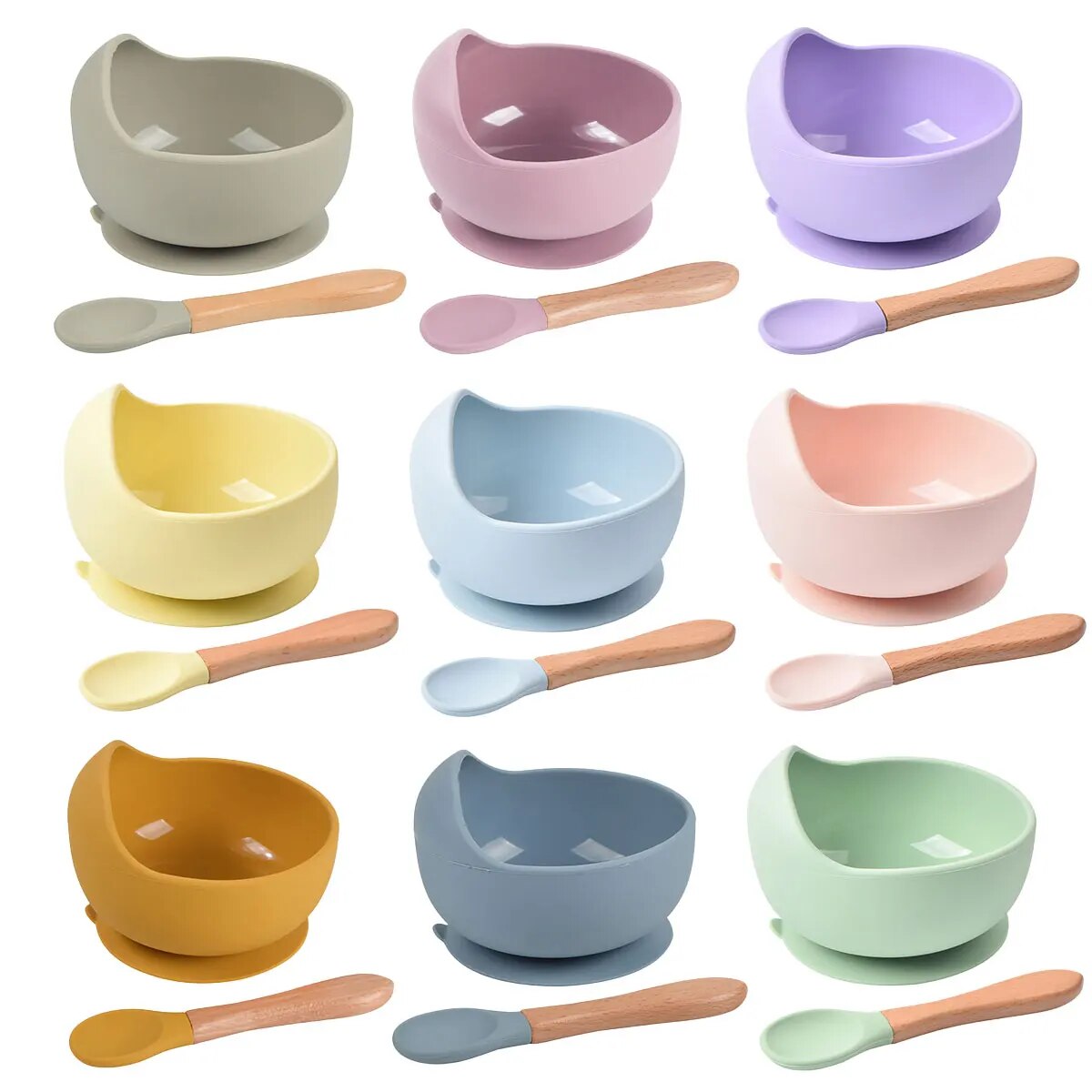 Baby Food Utensils - 어린이용 실리콘 아기 급식 그릇 식기,