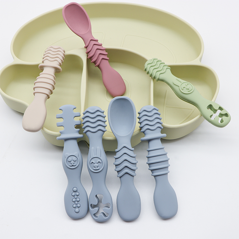 Baby Food For 7 Month Old - 4개입 실리콘 이유식 스푼, 6개월 이상