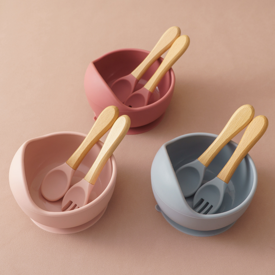 3Pcs 실리콘 아기 먹이 그릇 세트 아기 학습 요리  - Baby Food Utensils 리뷰 및 가격
