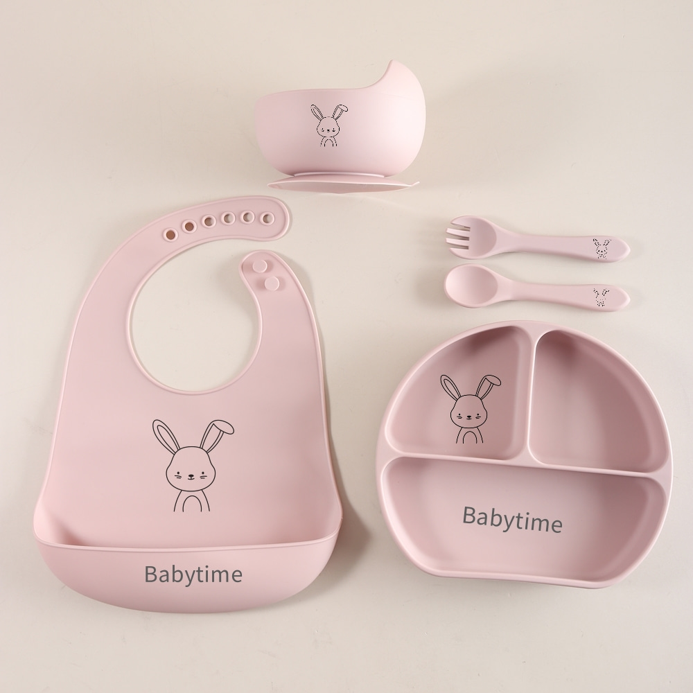 5개입 토끼 아기 식기 세트, 식품 등급 실리콘 이유식 - Baby Food Weaning 리뷰 및 가격