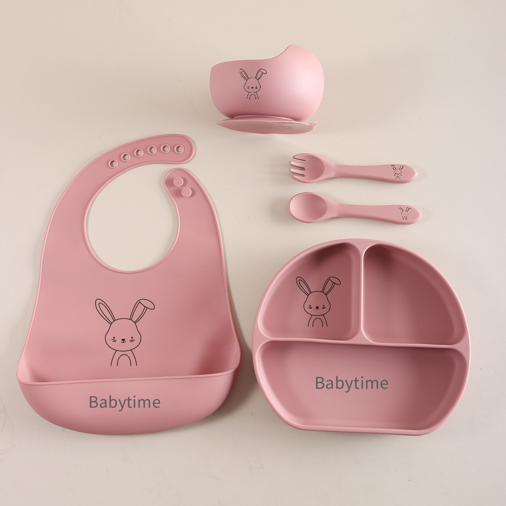 5개입 토끼 아기 식기 세트, 식품 등급 실리콘 이유식 - Baby Food Weaning 리뷰 및 가격