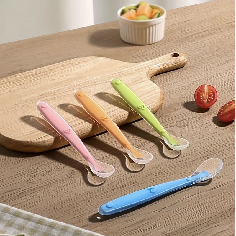1/2pcs 소프트 팁 베이비 실리콘 스푼 안전한 아기 - Baby Food Utensils 리뷰 및 가격