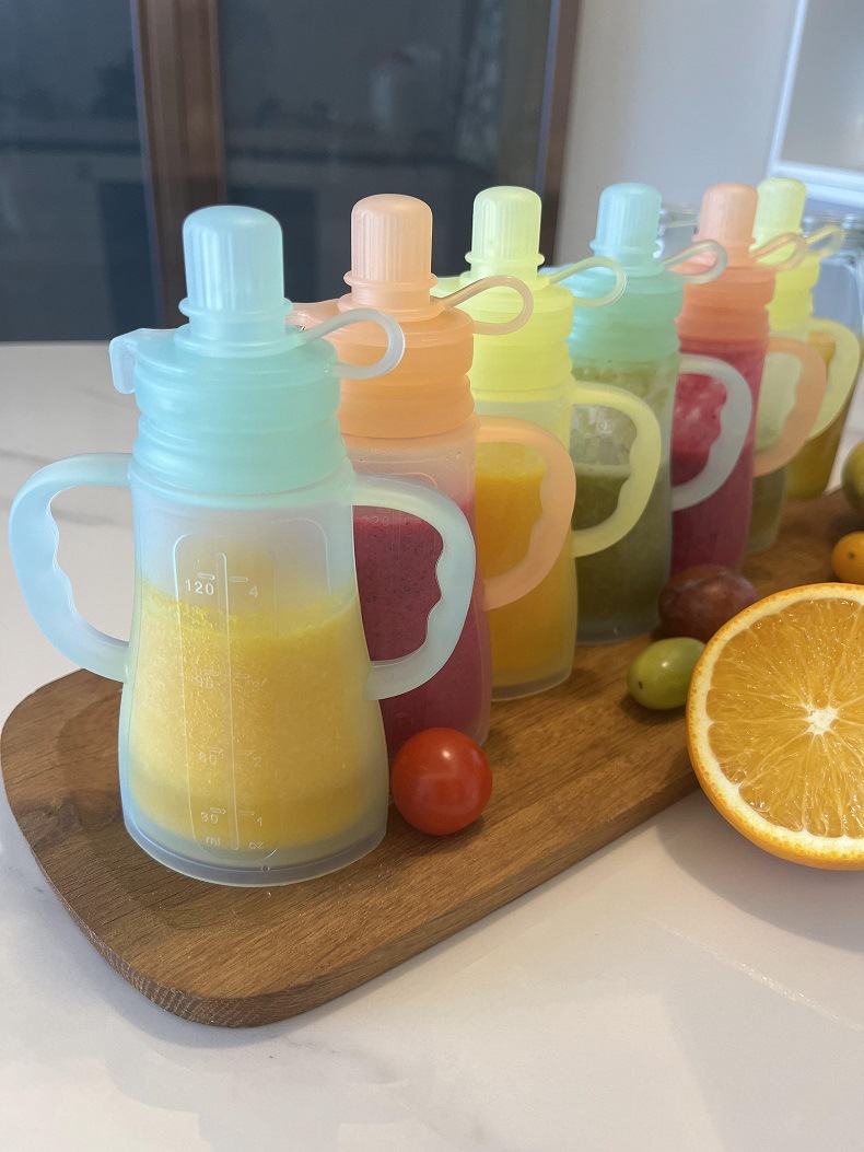 새로운 재사용 가능 실리콘 모유 저장팩, 누수 방지 흡 - Baby Food Pouches 리뷰 및 가격
