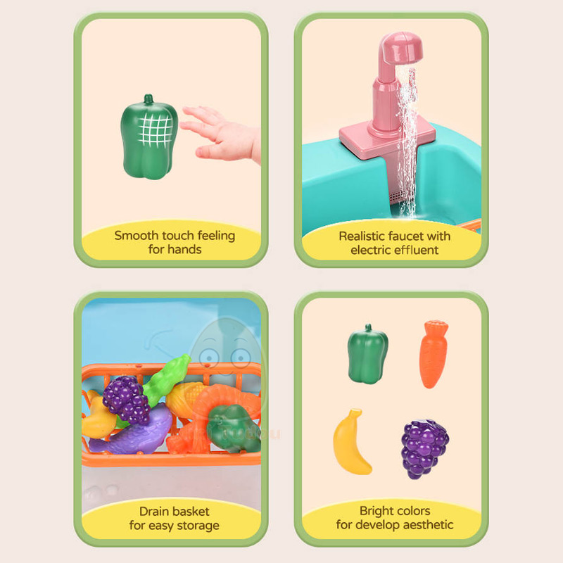 어린이 장난감 가상 놀이 주방 전기 물 기계 세척 과일 - Baby Food Vegetable 리뷰 및 가격