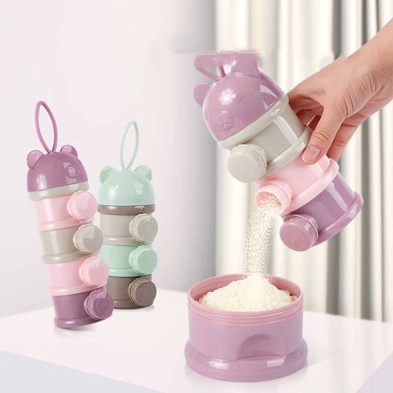 3/4 레이어 베어 베이비 밀크 파우더 컨테이너 휴대용 - Baby Food Pouches 리뷰 및 가격